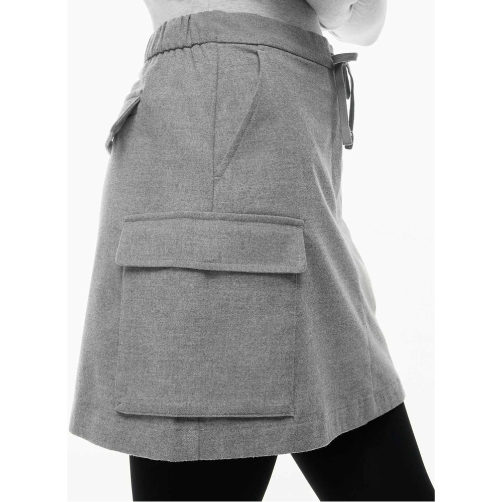 The Group Babaton Gray Mini Skirt‎ Cargo Drawstring Pockets Casual Womens M - Picture 2 of 10